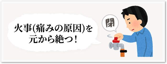 火事(痛みの原因)を元から絶つ!